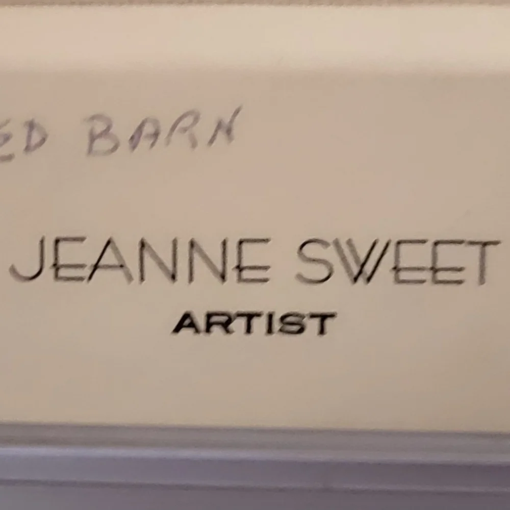 Vintage Signed Landscape Titled " The Red Barn" - Picture 4 of 4